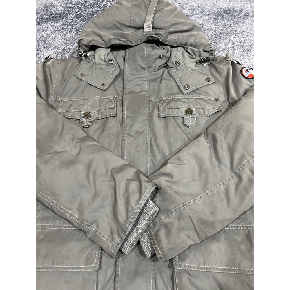 Pajar Canada Mens Grey Down Filled Hooded Parka Winter Coat Large P6J0057F13